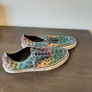 Vans Rainbow Leopard Animal Print Shoes Used Mens 7.5 Womens 9
